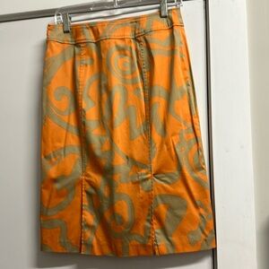 Sunny Leigh size 4 orange and tan skirt